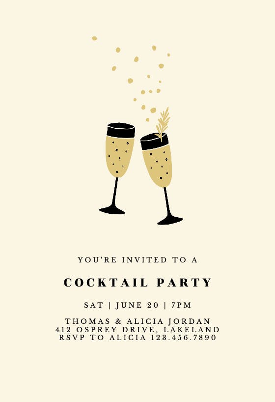 Cheers let's celebrate - Cocktail Party Invitation Template (Free ...