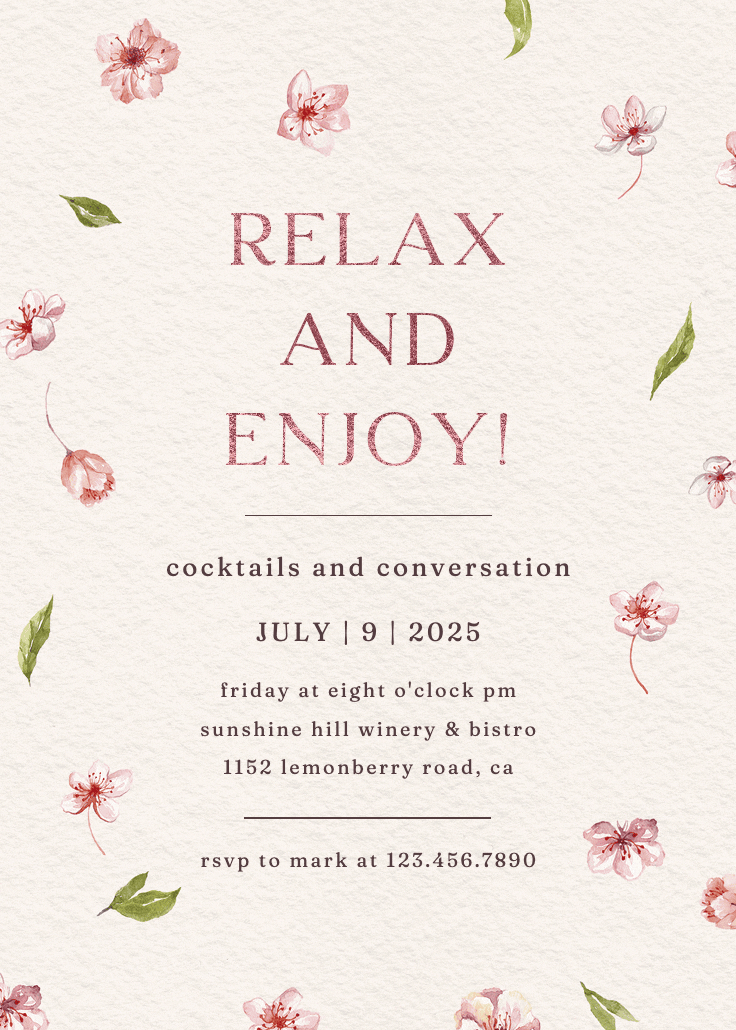 Cherry blossoms - business events invitation