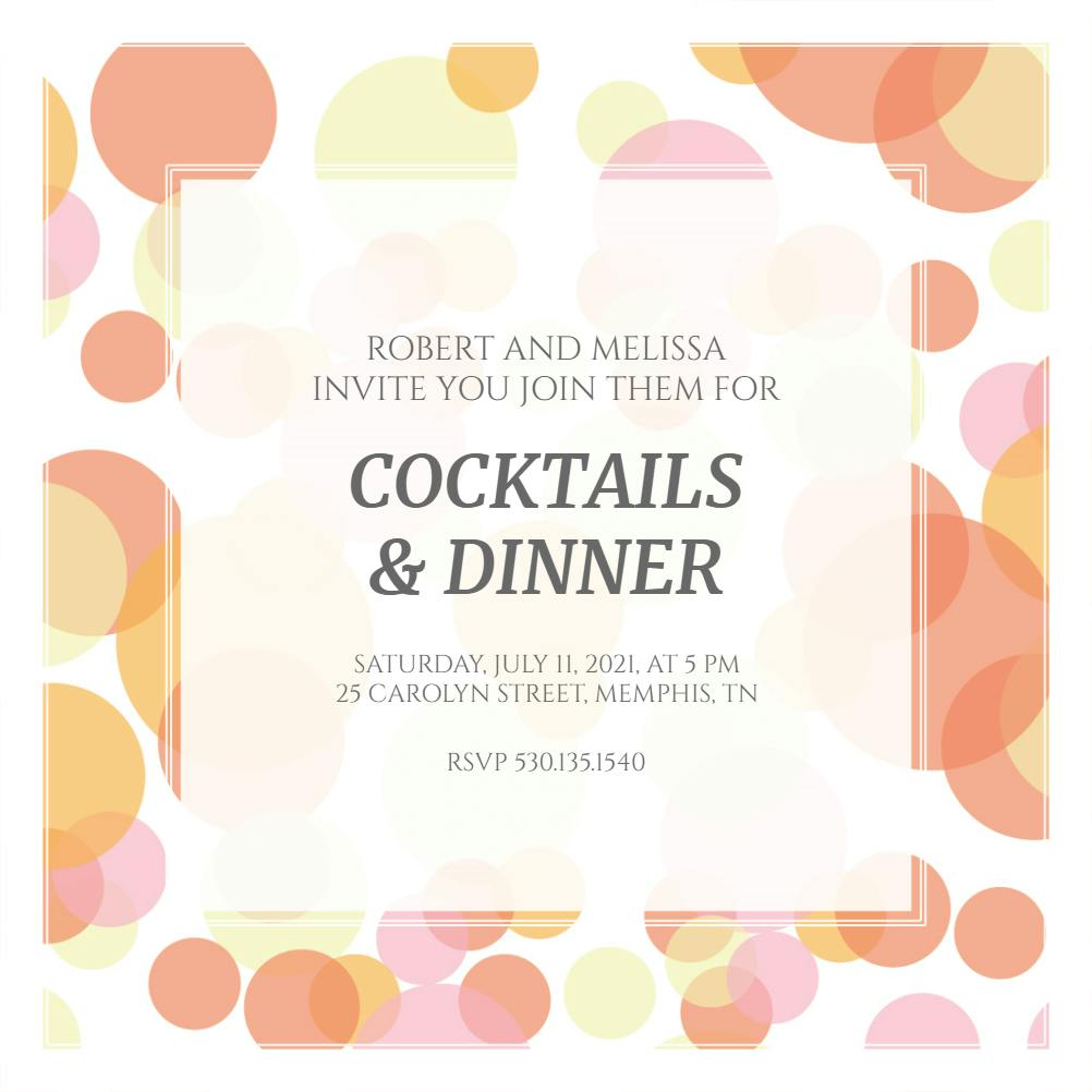 Circles suspension - cocktail party invitation