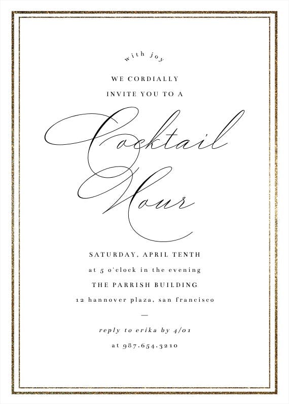 Classy cocktail - business event invitation