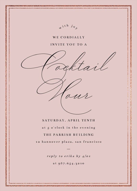 Classy cocktail - business events invitation