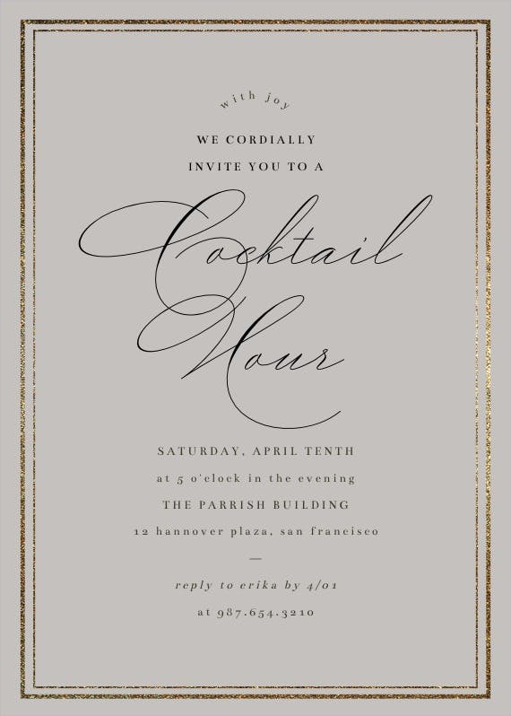 Classy cocktail - business event invitation