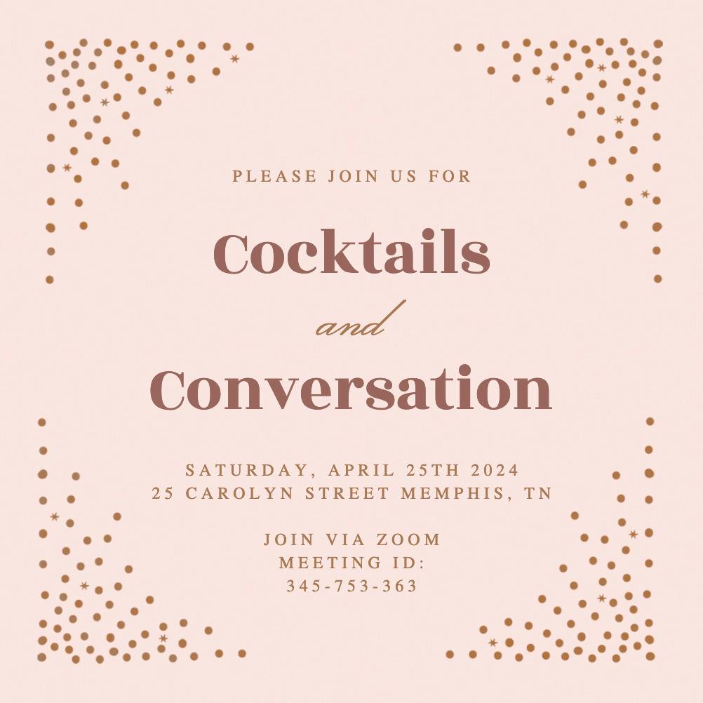 Cocktail dots -  invitación para fiesta cóctel