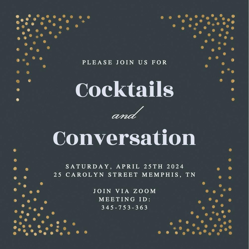 Cocktail dots - cocktail party invitation
