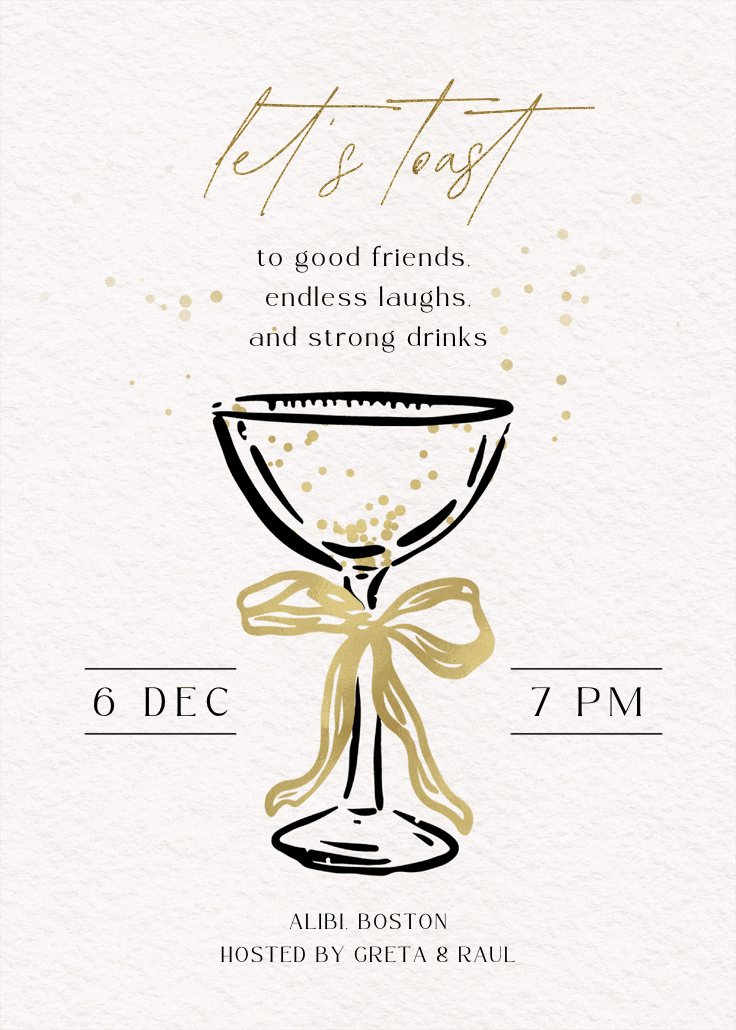 Cocktails call - invitación para fiesta cóctel