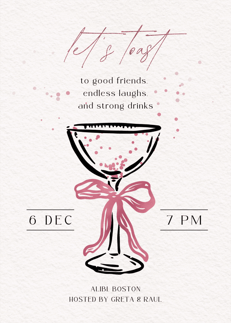 Cocktails call - invitación para fiesta cóctel