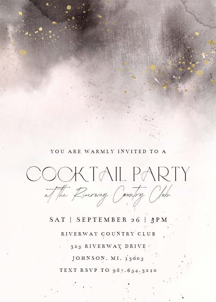 Cold blush - invitación para fiesta cóctel