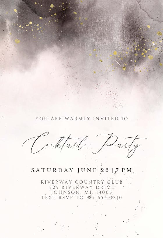 Cold blush -  invitación para fiesta cóctel