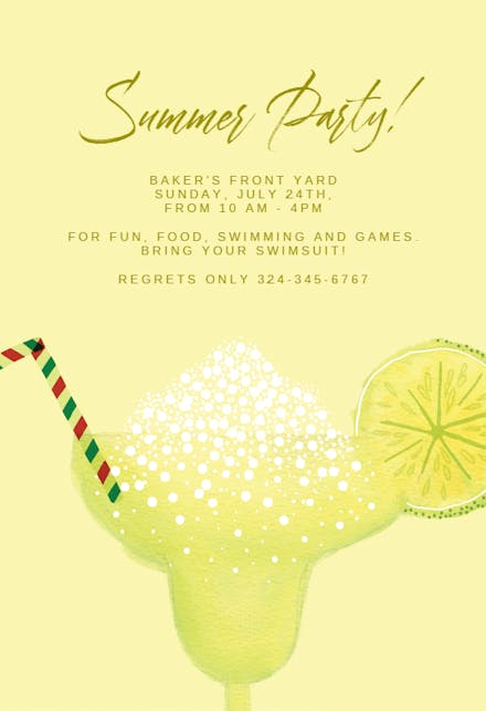 Cold Drink - Cocktail Party Invitation Template (Free) | Greetings Island Cold Drink - Cocktail Party Invitation Template (Free) | Greetings Island
