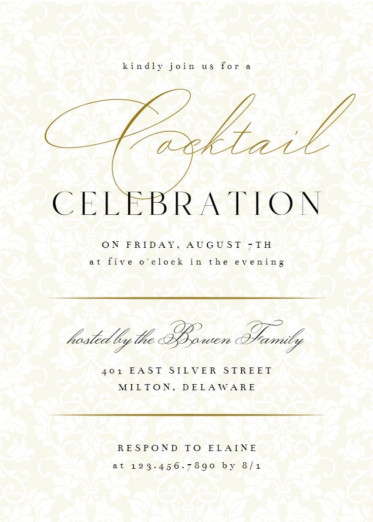 Dappled distinction - cocktail party invitation