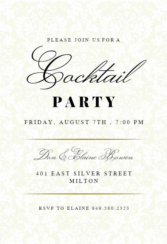 Dappled distinction - cocktail party invitation