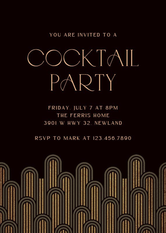 Deco arches - cocktail party invitation
