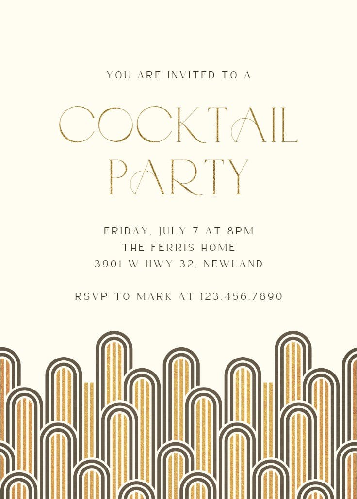 Deco arches - invitación para fiesta cóctel