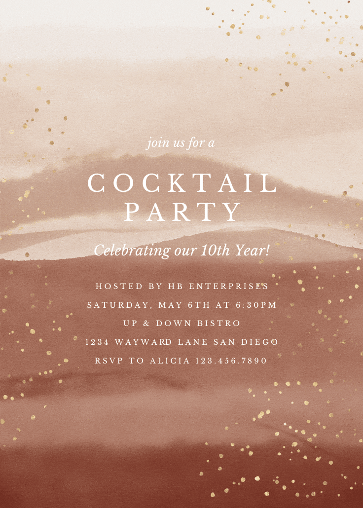 Desert sunset - cocktail party invitation