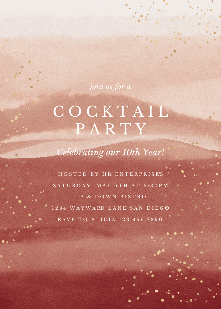 Desert sunset - invitación para fiesta cóctel