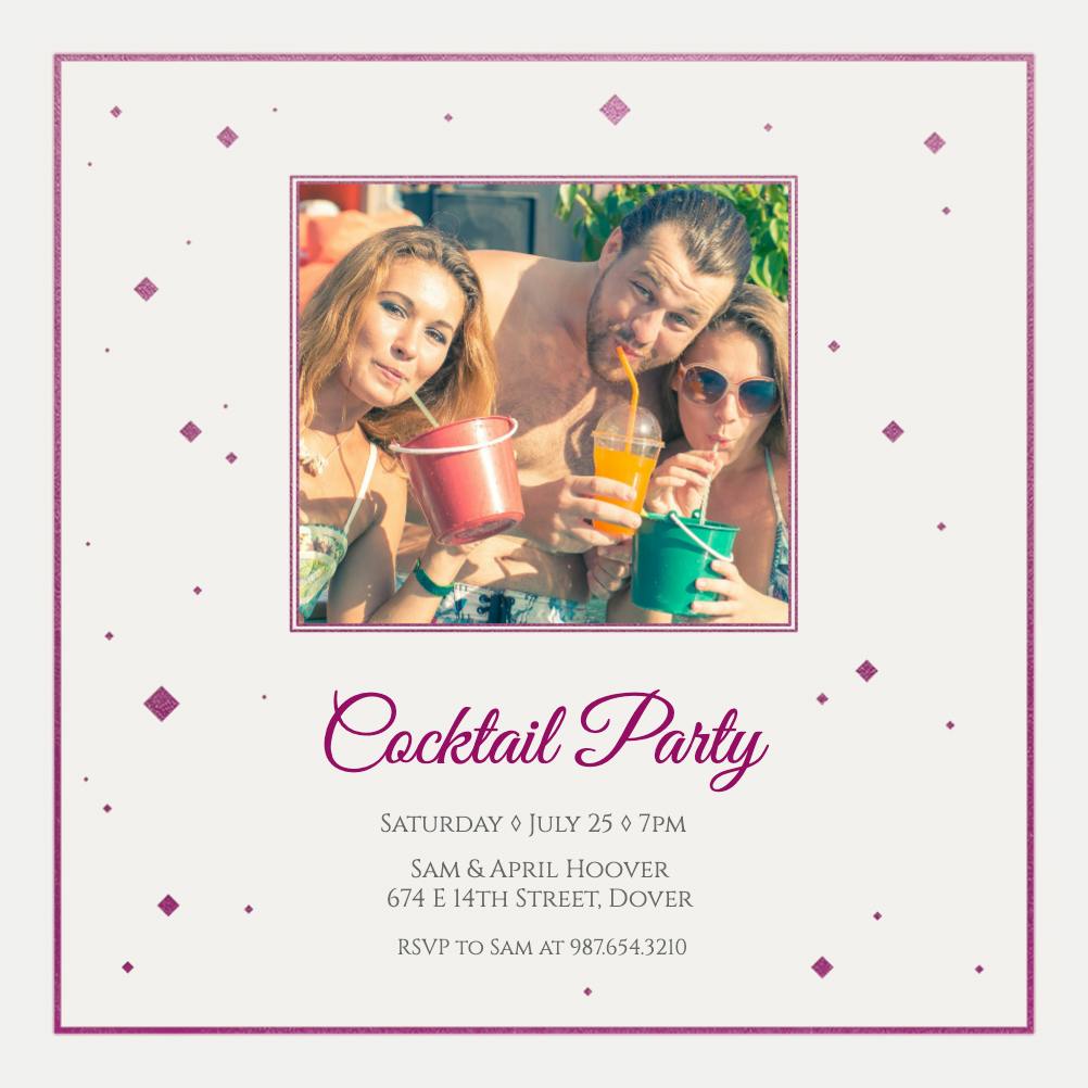 Diamond bubbles - cocktail party invitation