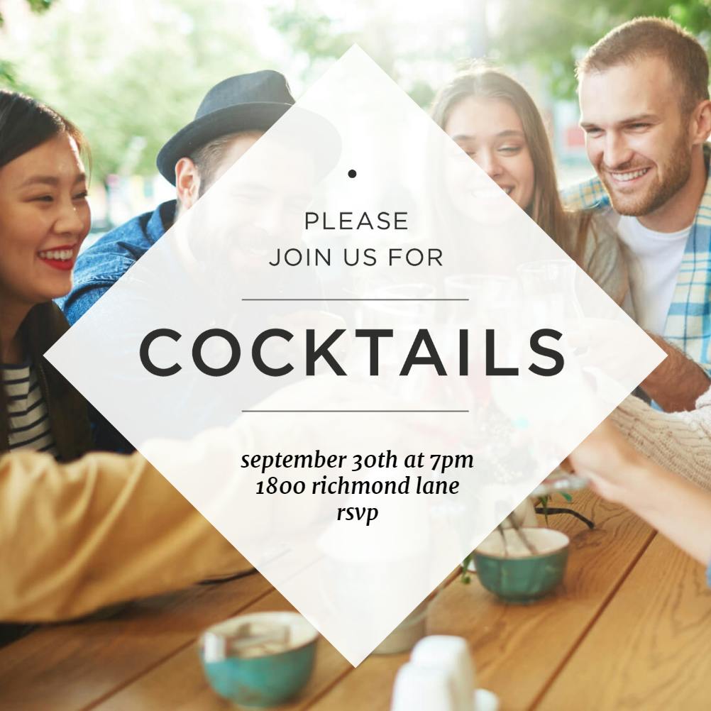 Diamond design - cocktail party invitation