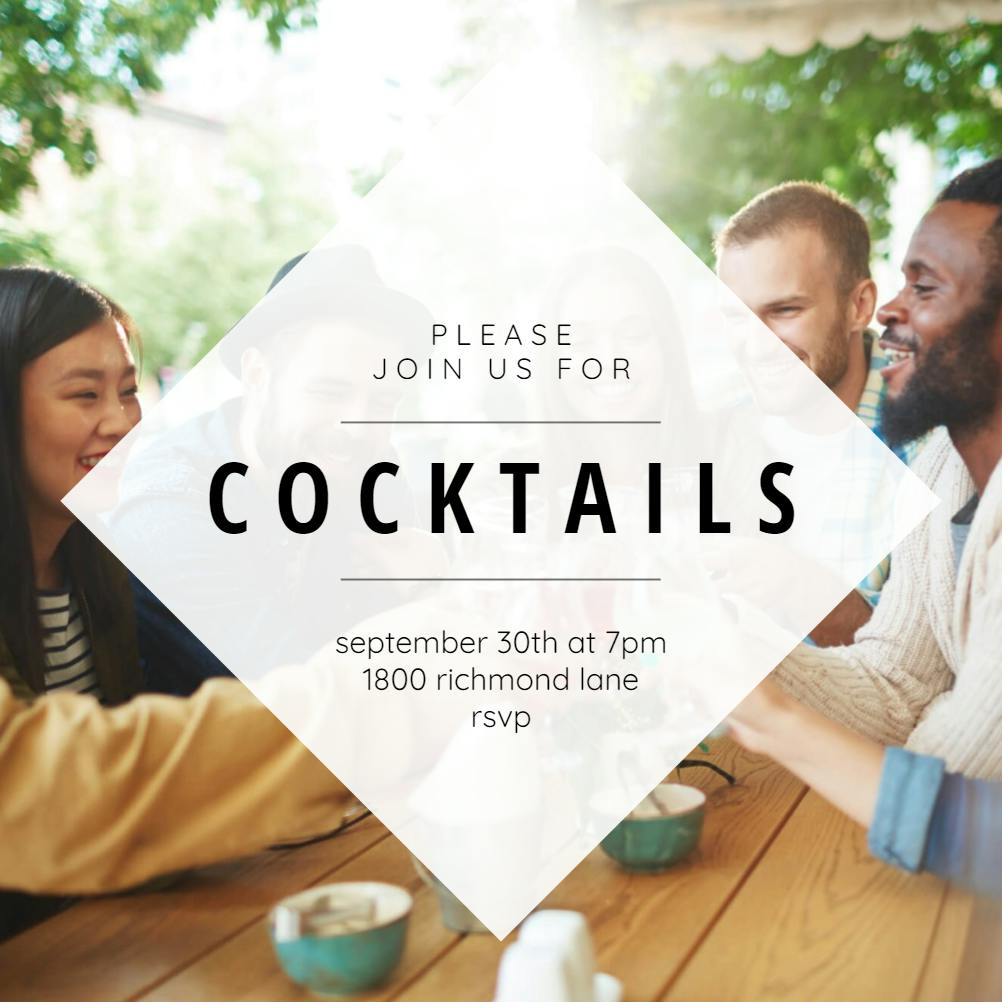 Diamond design - cocktail party invitation