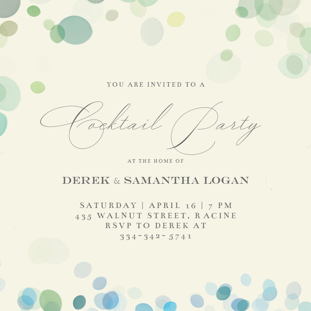 Pastel Pattern - Cocktail Party Invitation Template (Free) | Greetings ...