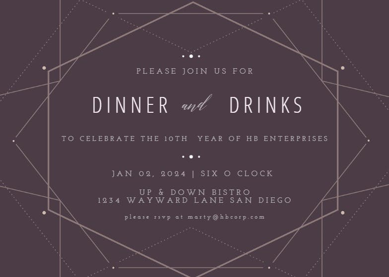 Divine stars - business events invitation