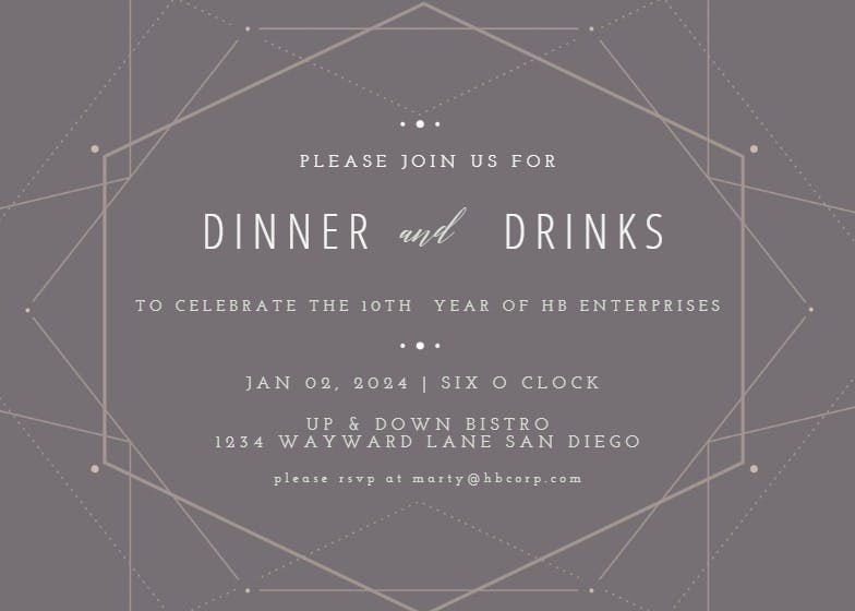 Divine stars - cocktail party invitation