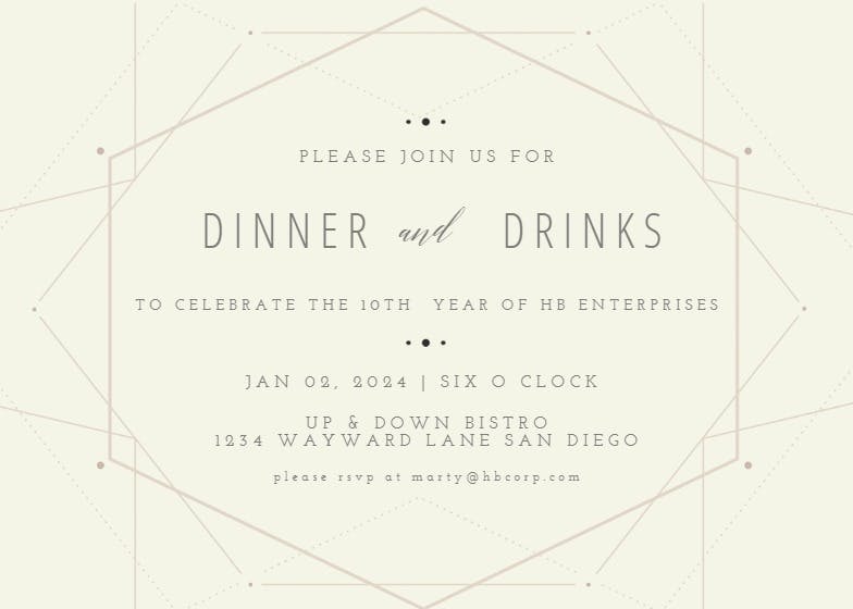Divine stars - business events invitation