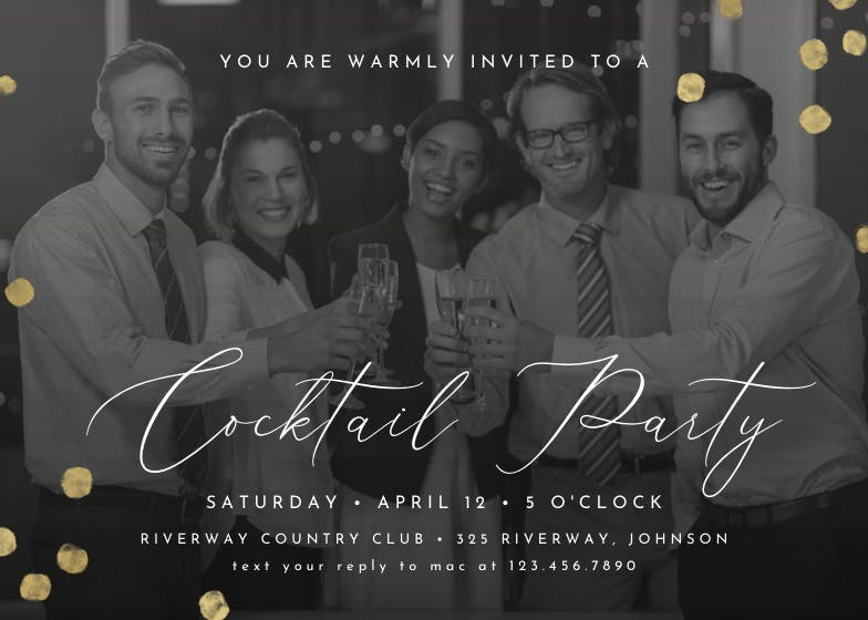 Dotted photo - cocktail party invitation