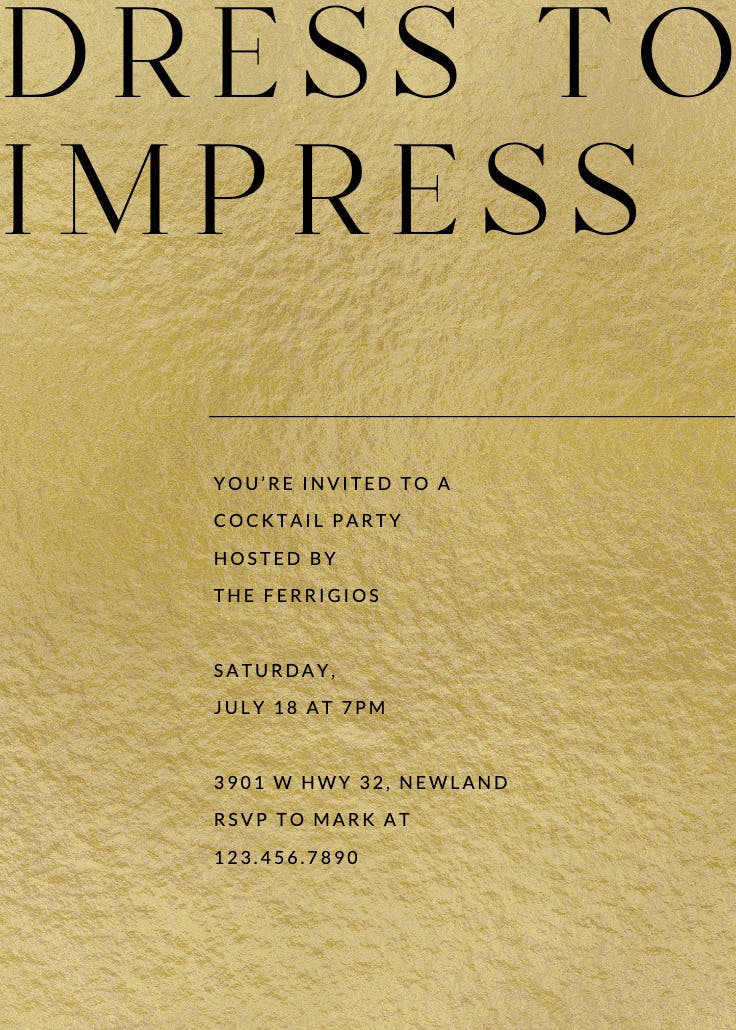 Dress to impress - cocktail party invitation