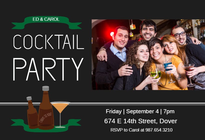 Drinks on me - cocktail party invitation