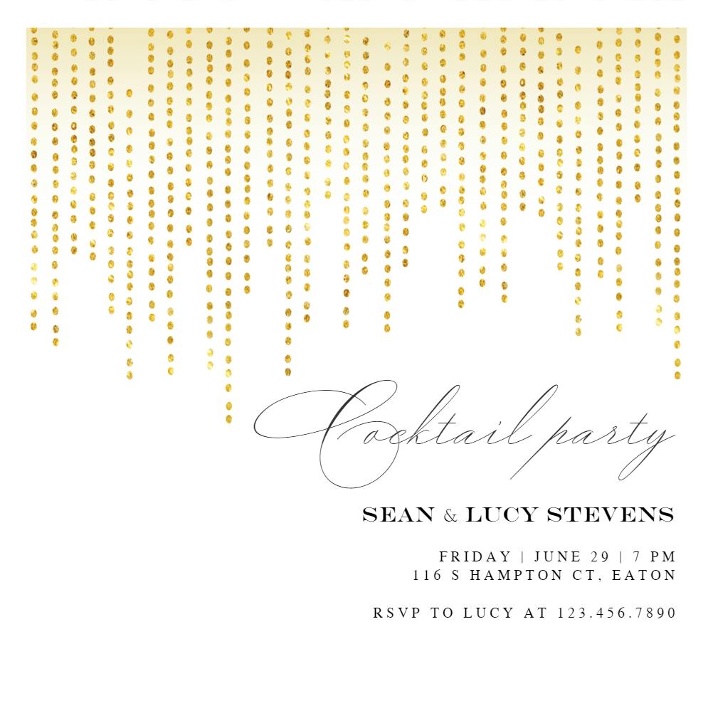 Droplets curtain - cocktail party invitation