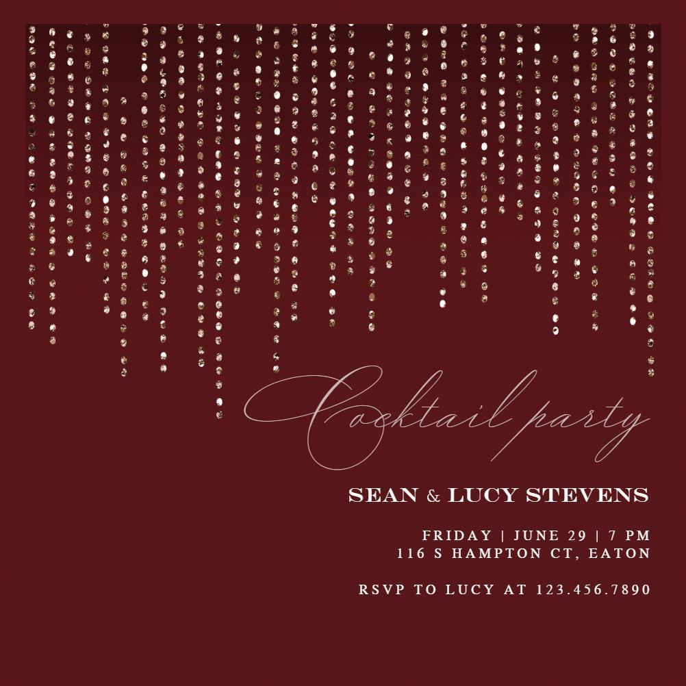 Droplets curtain -  invitación para fiesta cóctel