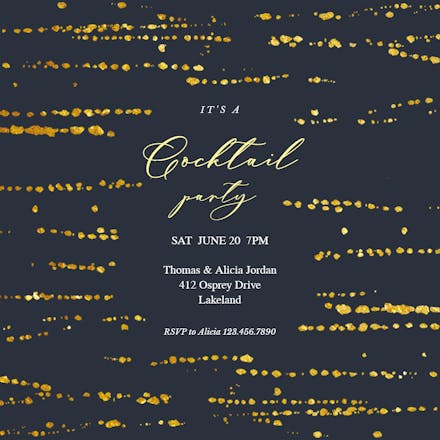 Droplets Design - Invitación Para Fiesta Cóctel