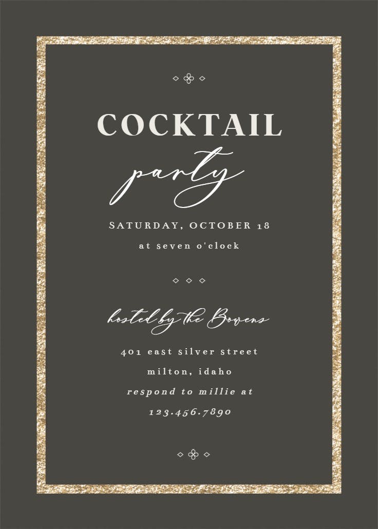 Elegant gold - cocktail party invitation