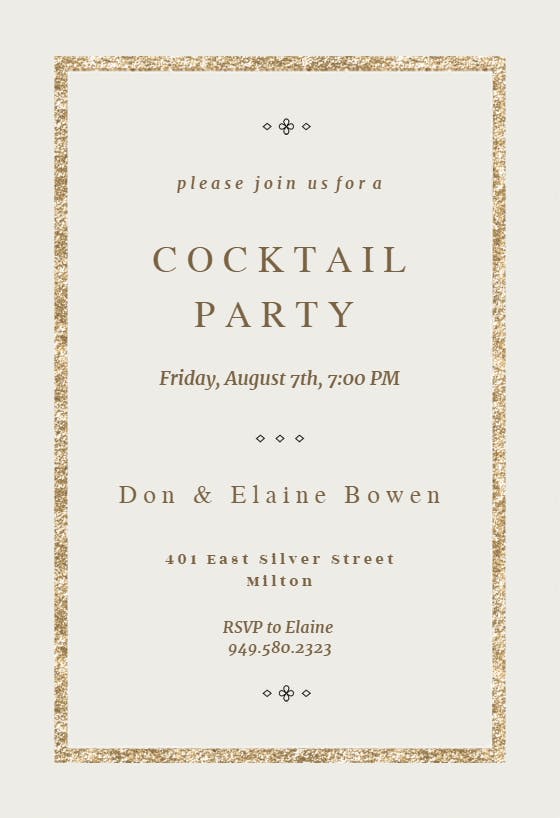 Elegant gold - cocktail party invitation