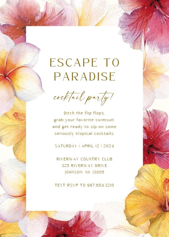 Escape to paradise - business events invitation