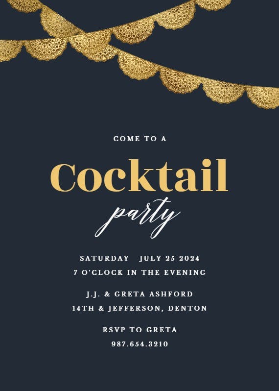 Fiesta buntings - cocktail party invitation