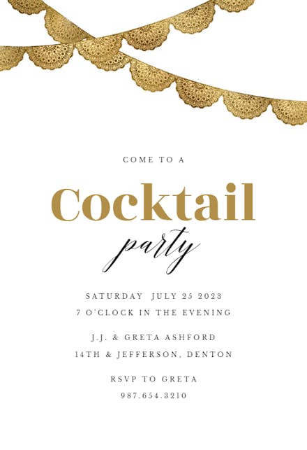 Fiesta buntings - Invitación Para Fiesta Cóctel