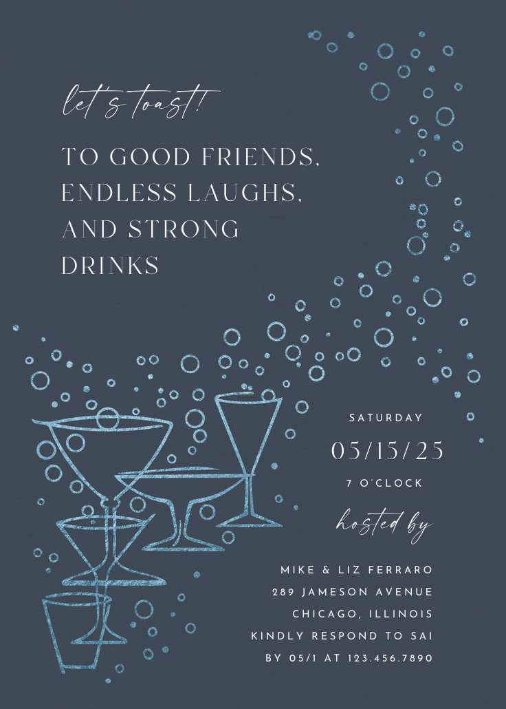 Fizzy bubbles - invitación para eventos profesionales