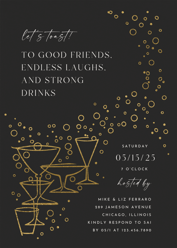 Fizzy bubbles - invitación para eventos profesionales