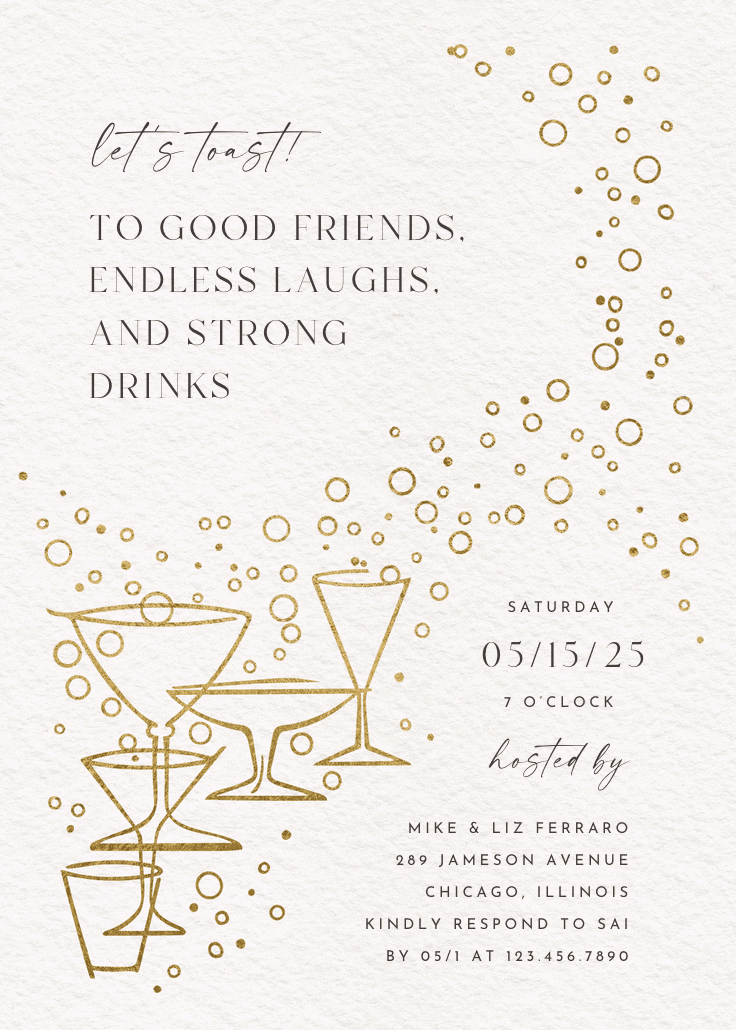 Fizzy bubbles - invitación para eventos profesionales