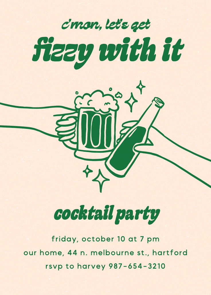 Fizzy fun - business events invitation