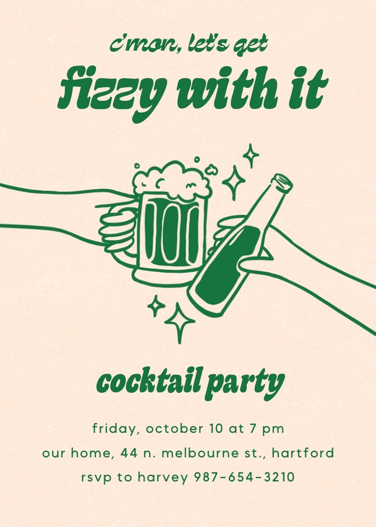 Fizzy fun - cocktail party invitation