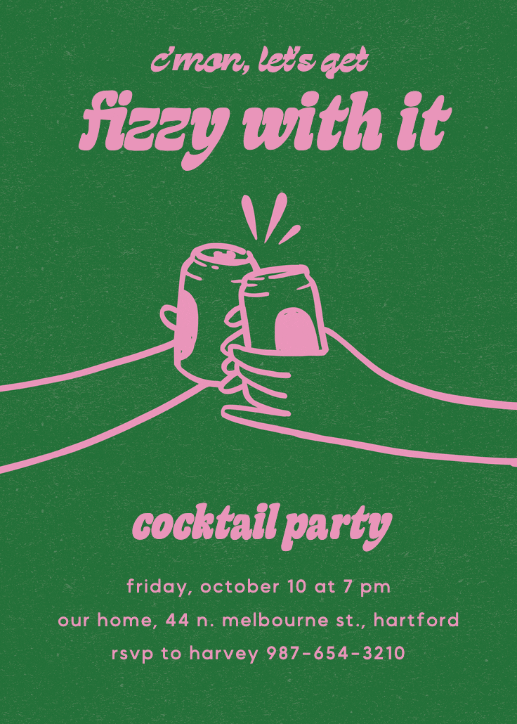Fizzy fun - cocktail party invitation