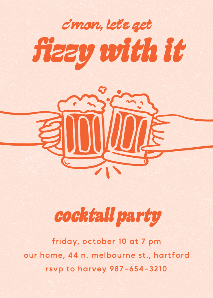 Fizzy fun - cocktail party invitation