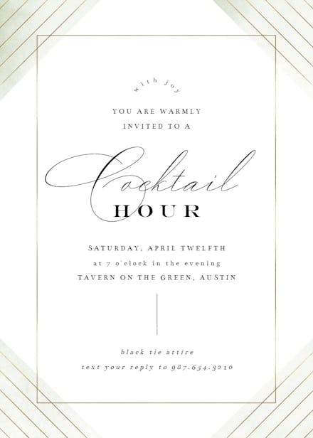 Frame & lines - cocktail party invitation