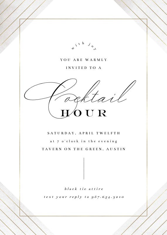 Frame & lines - cocktail party invitation