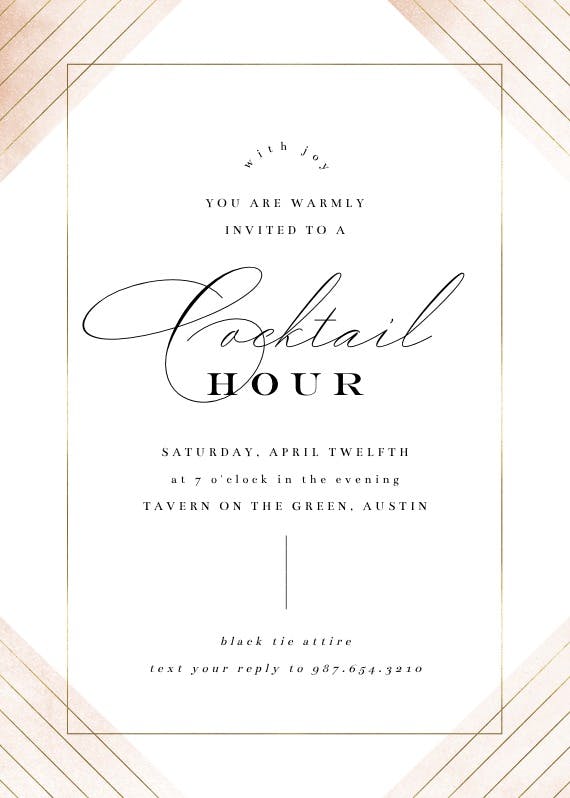 Frame & lines - cocktail party invitation