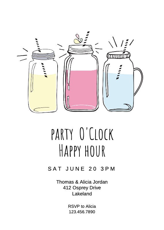 Funky mason jar - cocktail party invitation