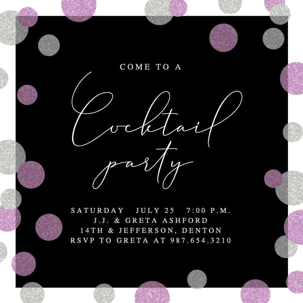 Glam squared -  invitación para fiesta cóctel