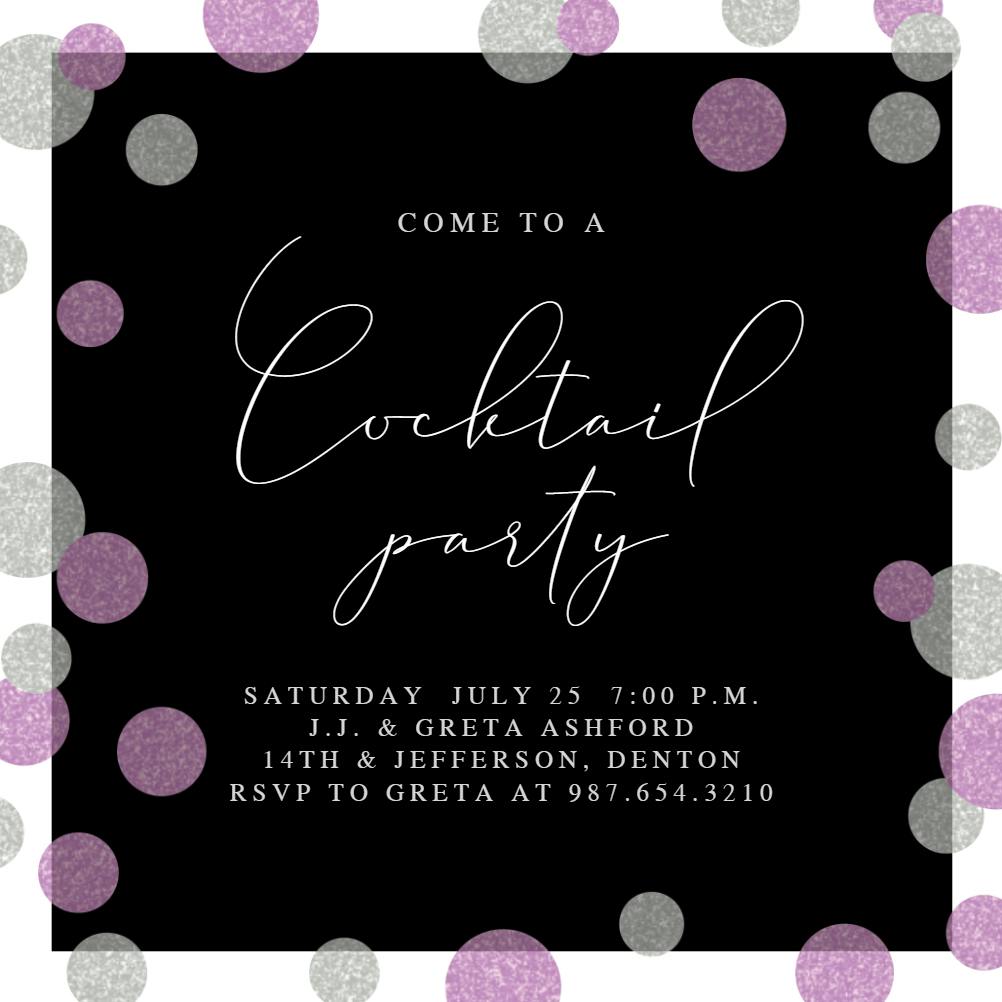 Glam Squared - Cocktail Party Invitation Template (Free) | Greetings Island